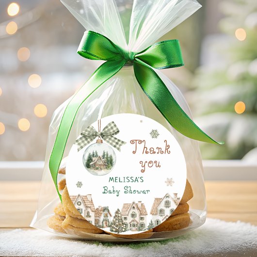 It Takes a Village Baby Shower Thank You  ラウンドシール