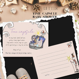 It Takes a Village Baby Shower Time Capsule Card 招待状