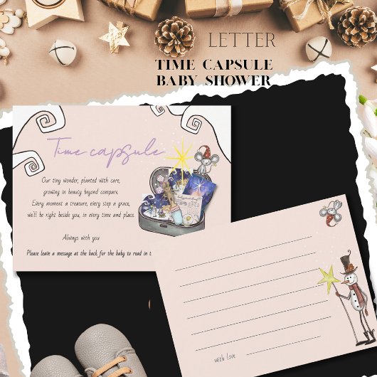 It Takes a Village Baby Shower Time Capsule Card 招待状