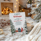 It Takes a Village Baby Shower Winter Snowy 招待状