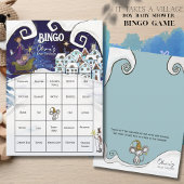 It Takes a Village: Blue Winter Magic Bingo Card 招待状