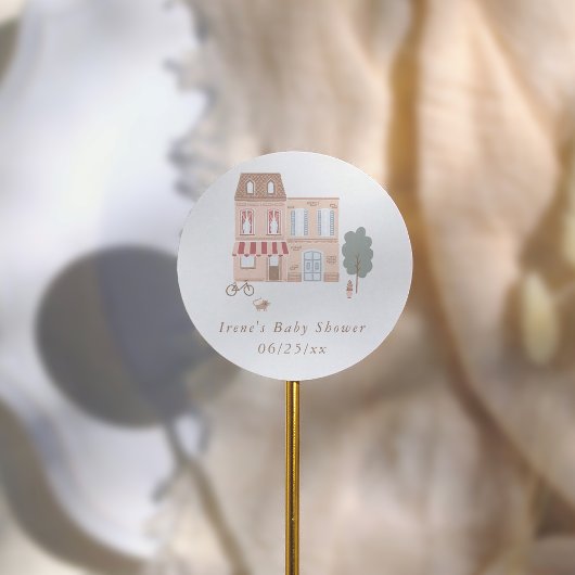 It Takes A Village Boho Baby Shower Thank You ラウンドシール