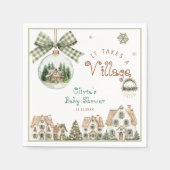 It Takes a Village Christmas Baby Shower スタンダードカクテルナプキン (正面)