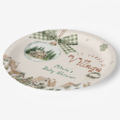 It Takes a Village Christmas Baby Shower  ペーパープレート (アングル)