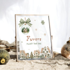 It Takes a Village Christmas Baby Shower Favors ポスター