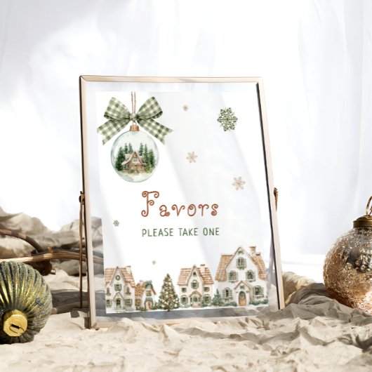 It Takes a Village Christmas Baby Shower Favors ポスター