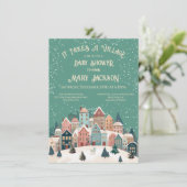 It takes a village Christmas Holiday Baby Shower 招待状 (スタンド正面)