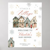 it takes a Village Christmas Winter Baby Shower ポスター (正面)