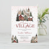 It Takes a Village Chritsmas Baby Shower  招待状 (スタンド正面)