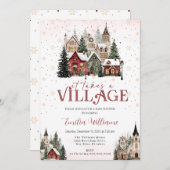 It Takes a Village Chritsmas Baby Shower  招待状 (正面/裏面)