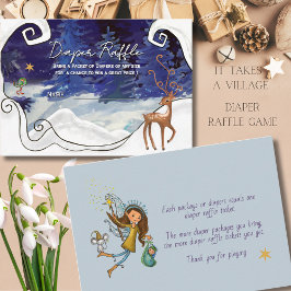 It Takes a Village Diaper Raffle Ticket Ice Blue  エンクロージャーカード