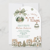 It Takes a Village Gender Neutral Baby Shower 招待状 (正面)