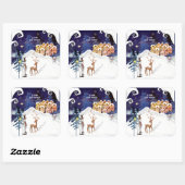 It Takes a Village Guardian Snowman Baby Shower スクエアシール (シート)