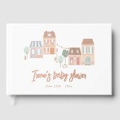 It Takes A Village Hand Drawn Baby Shower ゲストブック (正面)