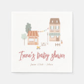 It Takes A Village Hand Drawn Baby Shower スタンダードカクテルナプキン (正面)