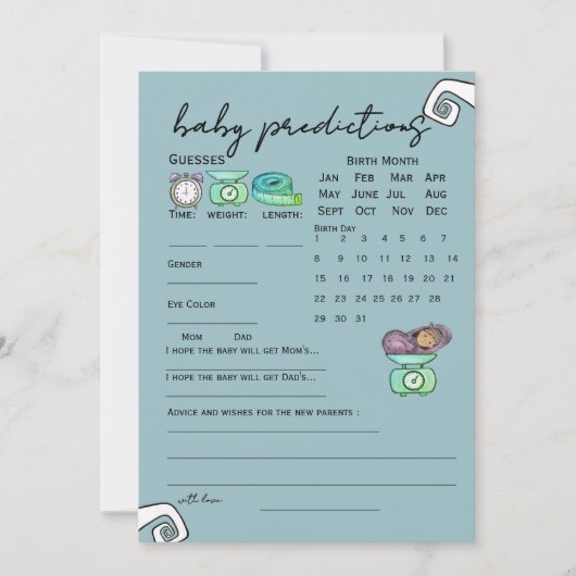 It Takes a Village Ice Blue Baby Prediction Game  招待状 (正面)