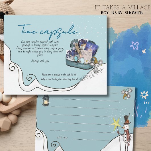 It Takes a Village: Ice Blue Time Capsule Card 招待状
