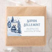 It takes a village night Winter Snow Baby Shower ラベル (インサイチュ)