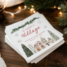 It Takes a Village Snowflake Winter Baby Shower