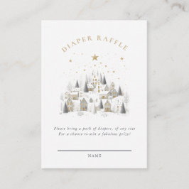 It Takes A Village Snowy Whimsical Baby Shower  エンクロージャーカード