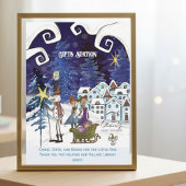 It Takes a Village Universal Sign Blue TEMPLATE 招待状