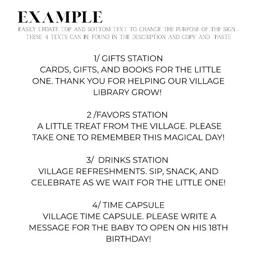 It Takes a Village Universal Sign Blue TEMPLATE 招待状