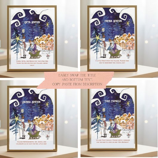 It Takes a Village Universal Sign Suite TEMPLATE 招待状