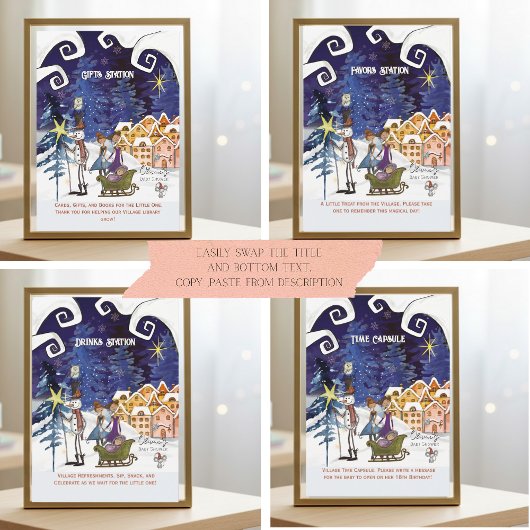 It Takes a Village Universal Sign Suite TEMPLATE 招待状