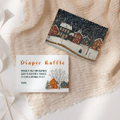 It Takes a Village Winter Baby Shower Diaper Raffl エンクロージャーカード