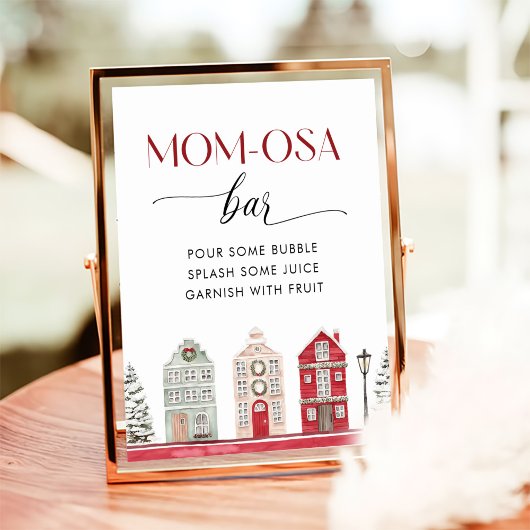 It Takes a Village Winter Baby Shower Mom-osa Bar ポスター