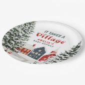 It Takes a Village Winter Baby Shower Party ペーパープレート (アングル)