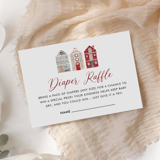 It Takes a Village Winter Christmas Baby Shower エンクロージャーカード