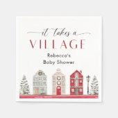 It Takes a Village Winter Christmas Baby Shower スタンダードカクテルナプキン (正面)