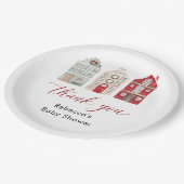 It Takes a Village Winter Christmas Baby Shower ペーパープレート (アングル)