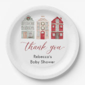 It Takes a Village Winter Christmas Baby Shower ペーパープレート (正面)