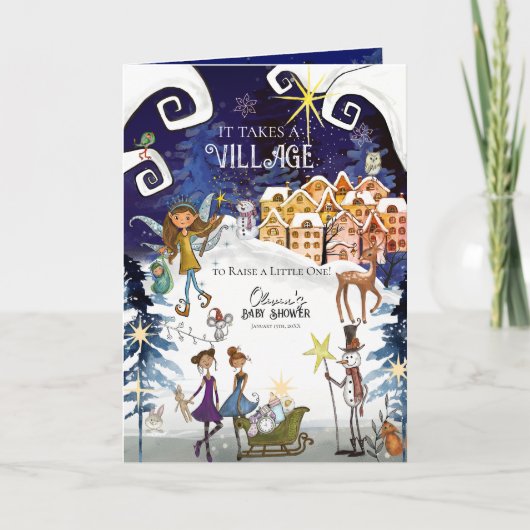 It Takes a Village Winter Fairy Storybook Keepsake カード (正面)