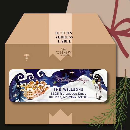 It Takes a Village Winter Guardian Baby Shower  ラベル