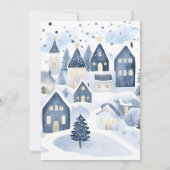 It takes a village Winter Navy Baby Boy Shower 招待状 (裏面)