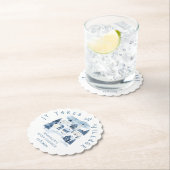 It takes a Village Winter Night Snow Baby Shower ペーパーコースター (インサイチュ)