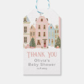 It takes a Village Winter Pink Snow Thank you ギフトタグ (正面)