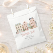 It takes a Village Winter Pink Snow Thank you フェイバーバッグ (クリップ留めされた状態)