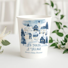 It Takes a Village Winter Snow Baby Shower 紙コップ