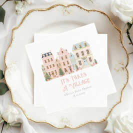 It Takes a Village Winter Whimsical Baby Shower スタンダードカクテルナプキン