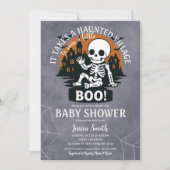 It Takes Haunted Village Boo Halloween Baby Shower 招待状 (正面)