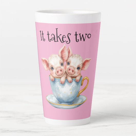 It Takes Two Teacup Piglets カフェラテマグ (正面)