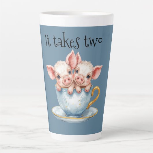 It Takes Two Teacup Piglets カフェラテマグ (正面)