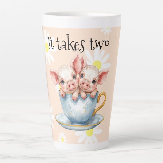 It Takes Two Teacup Piglets カフェラテマグ (正面)