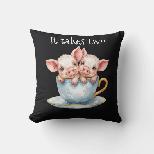 It Takes Two Teacup Piglets クッション (正面)