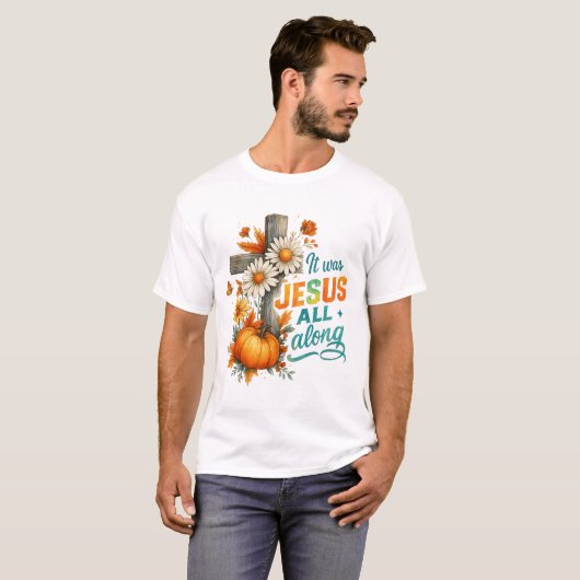 It Was Jesus All Along Religious Pumpkin Tシャツ (正面フル)