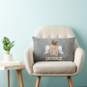It Wasn't Me angel pug funny quote Lumbar Pillo ランバークッション (椅子)